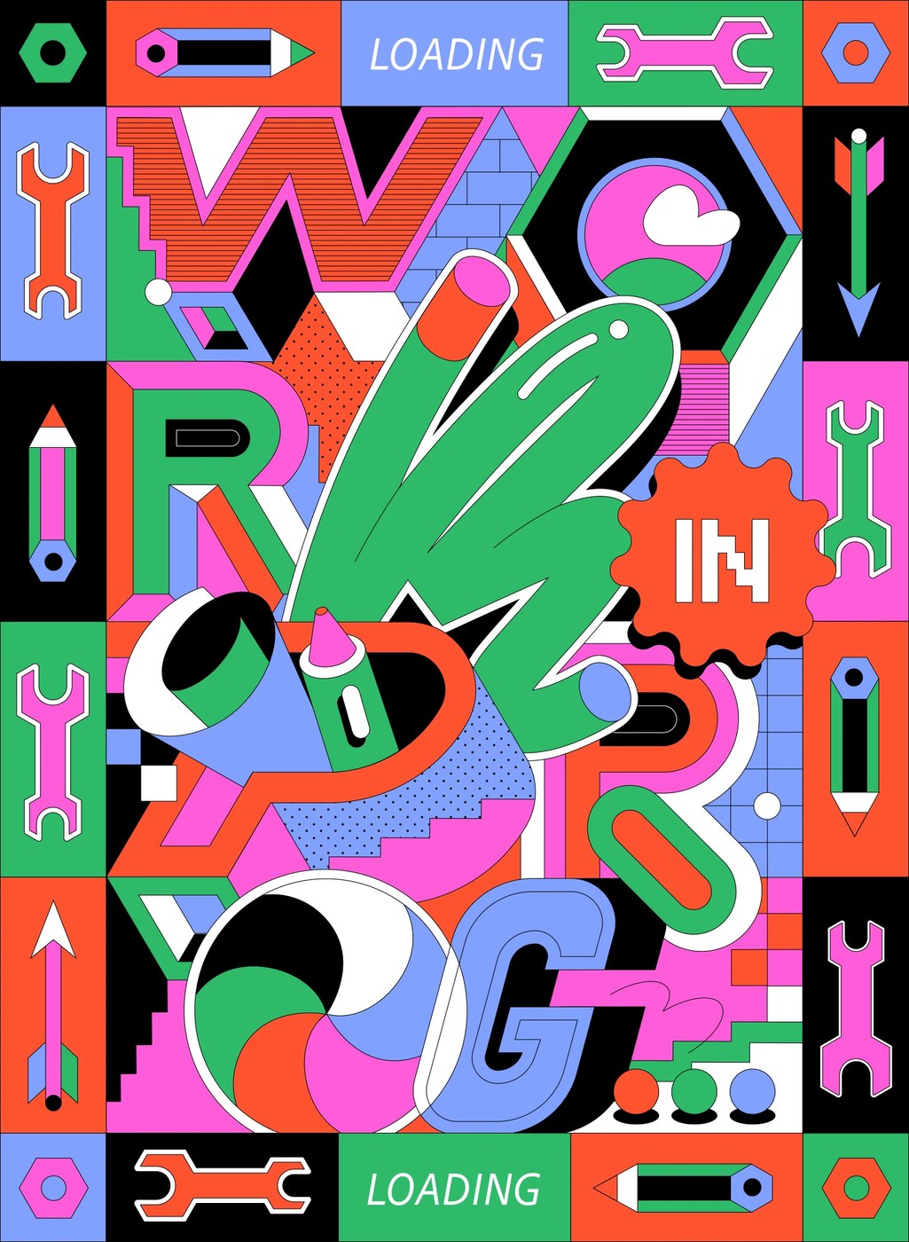 Image 4: Typographic Experiments composition detail — display typography design by koivo .