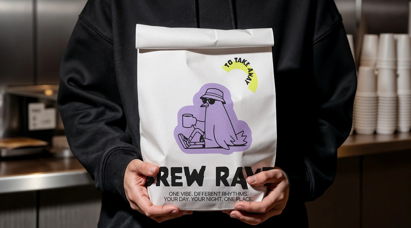 Image 6: BREW RAVE \ Identity \ Logo closing detail — brand identity design by Valeriia Oprishan