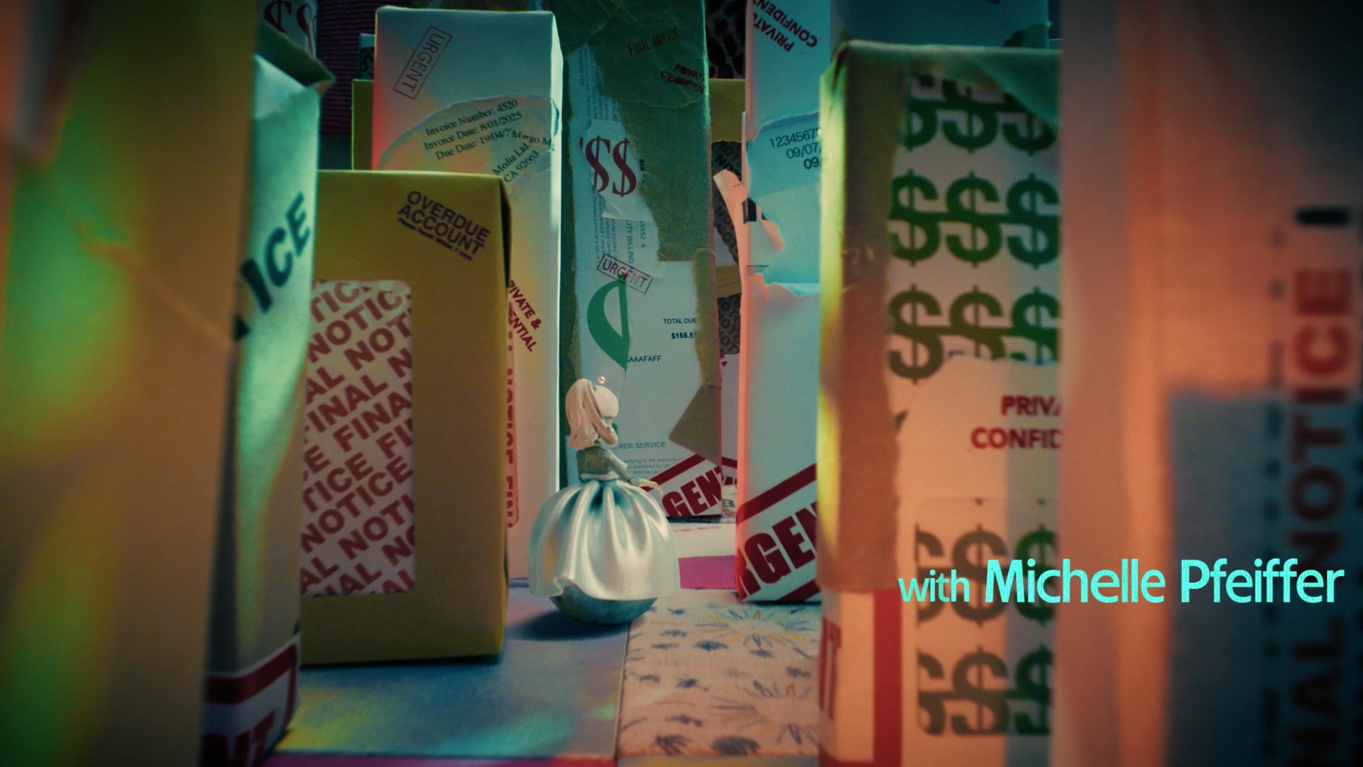 Image 2: Frame from the Margo's Got Money Troubles title sequence by Peter Anderson Studio.