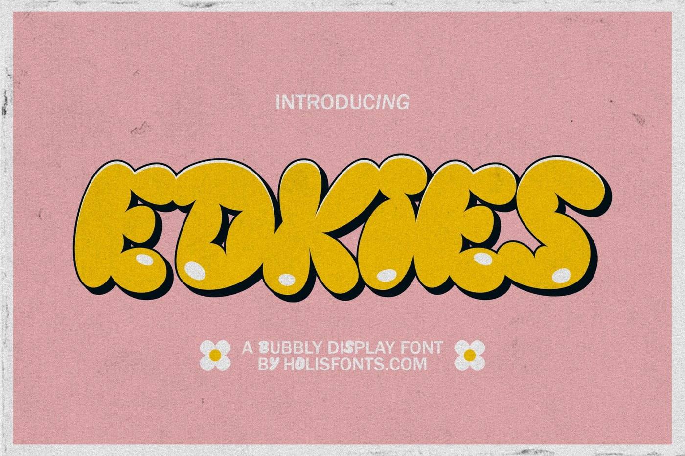 Image 1: Edkies bubble display font hero — bold inflated letterforms by Pixel Surplus