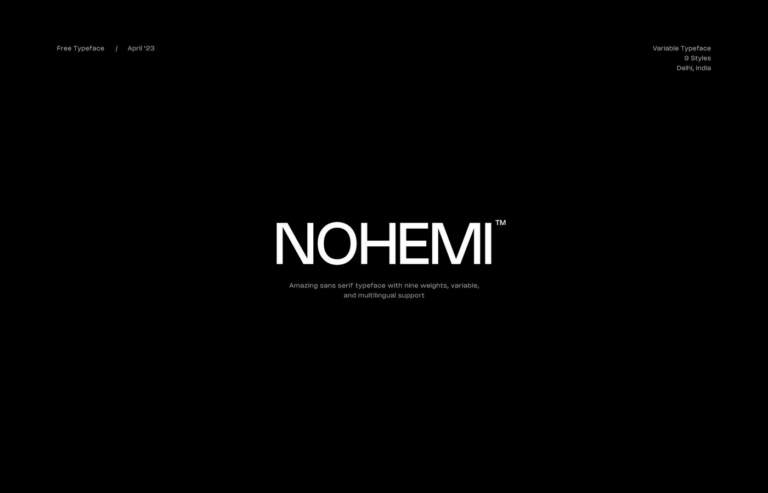 Image 1: NOHEMI™ Typeface / Free / hero shot — display typeface variable font by Rajesh Rajput