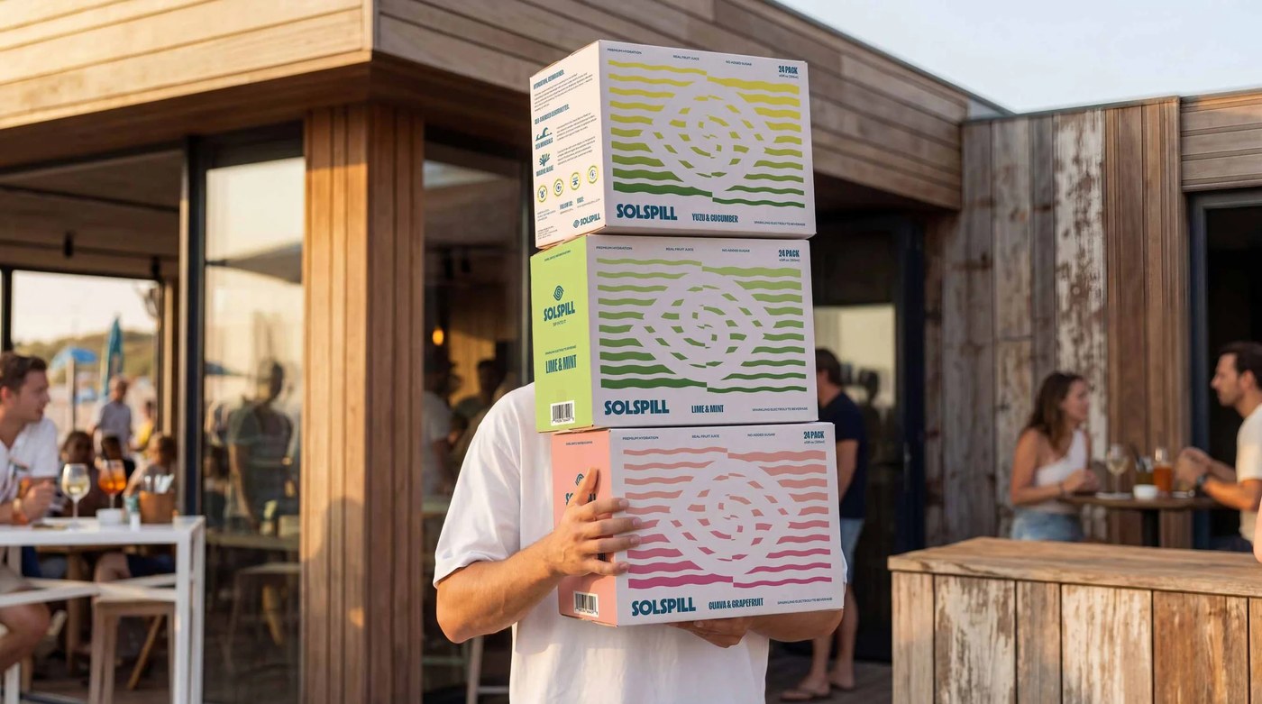 Image 7: Solspill beverage packaging design visual identity system lockup by Holman Design