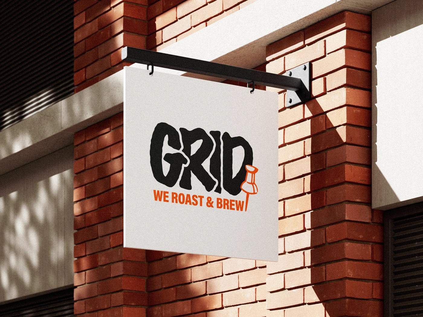 Image 4: Storefront exterior showing the coffee shop branding visual identity system