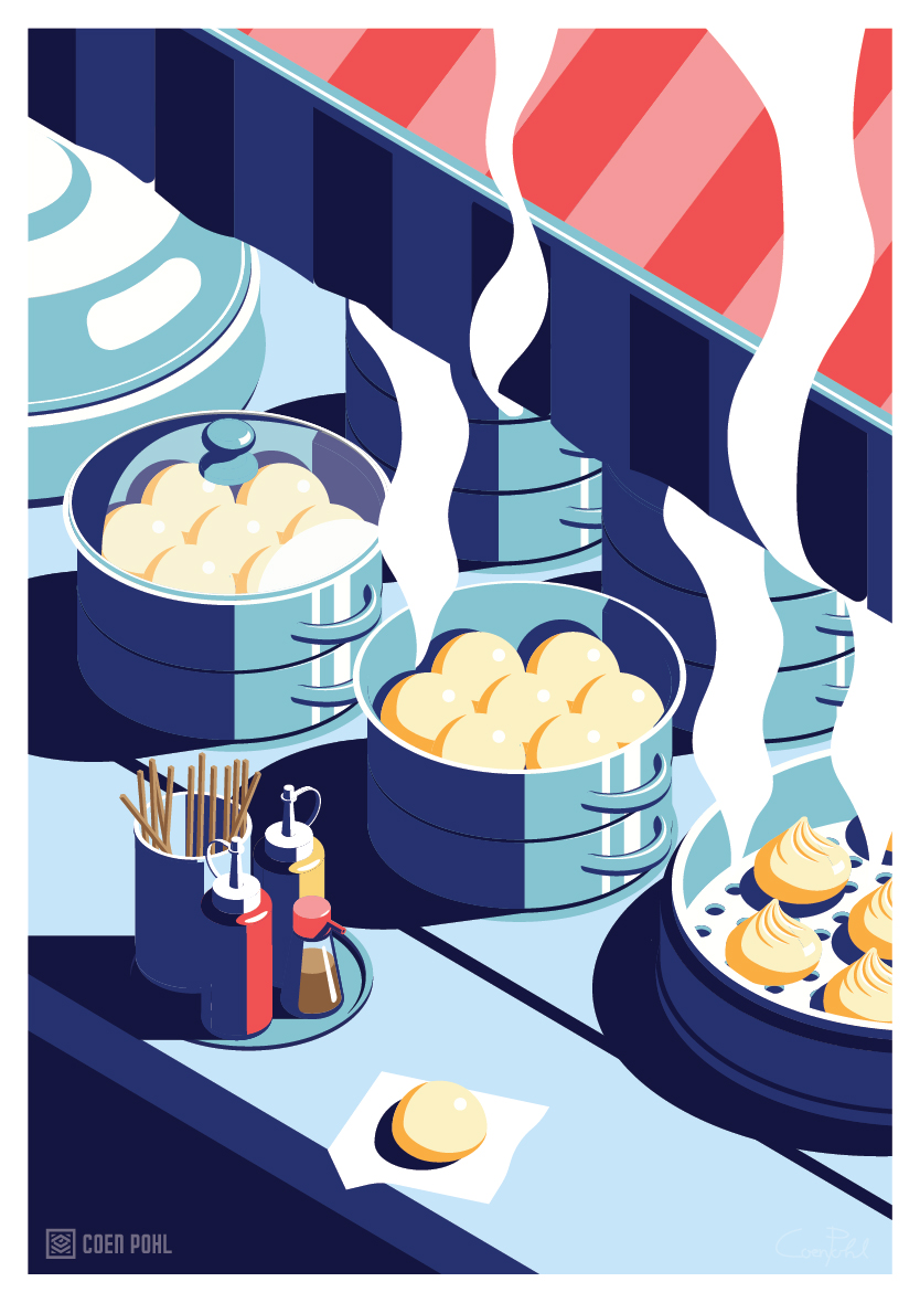 PC Room neon signs in vector illustration poster series seoul nightlife