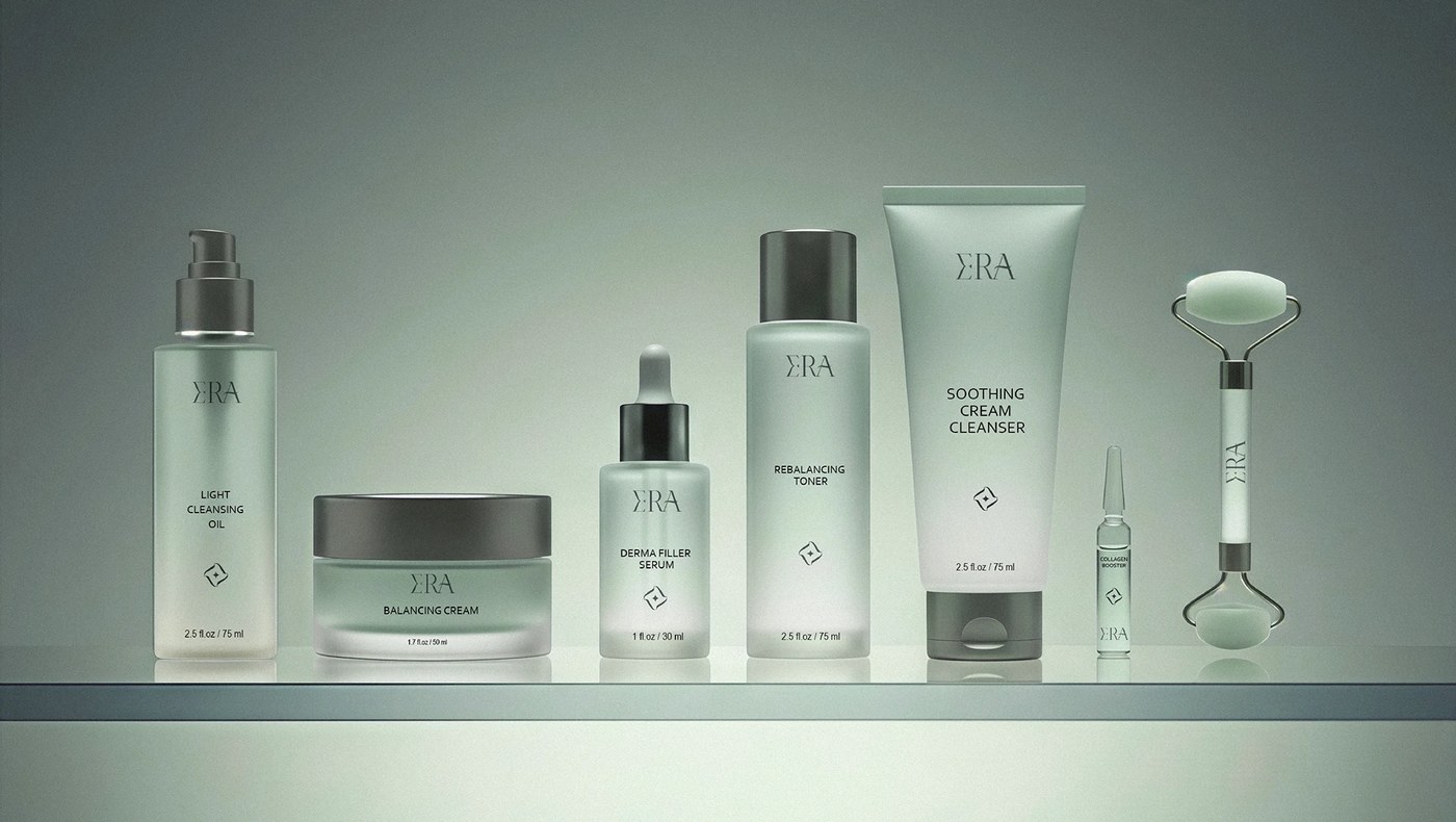 Image 3: Cosmetic packaging mockup showing skincare branding system
