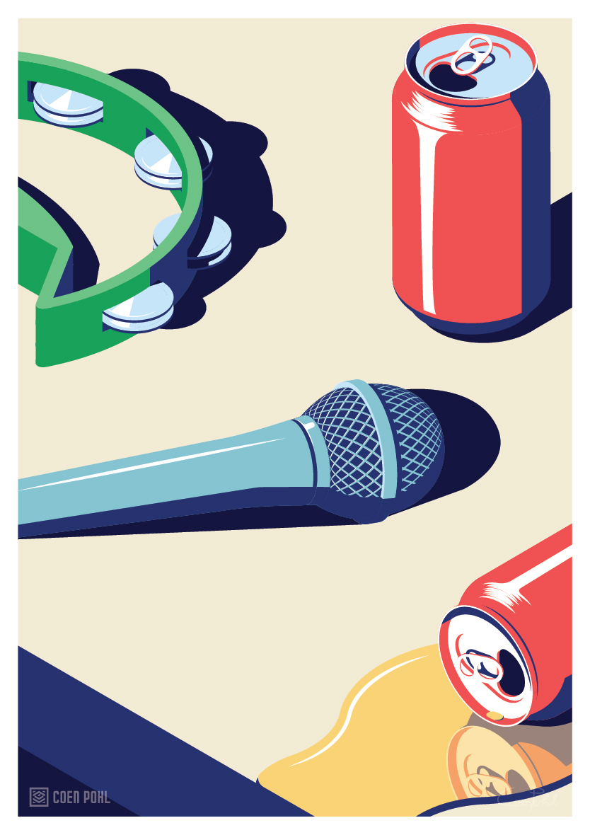 Convenience store scene in vector illustration poster series seoul nightlife