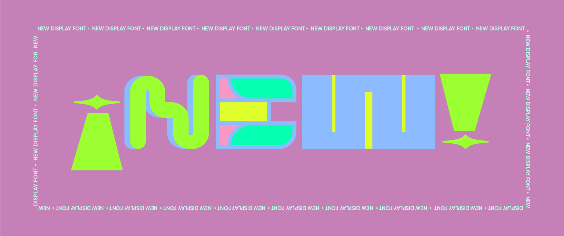 display font retro typography graphic design animated specimen illustrating characters.