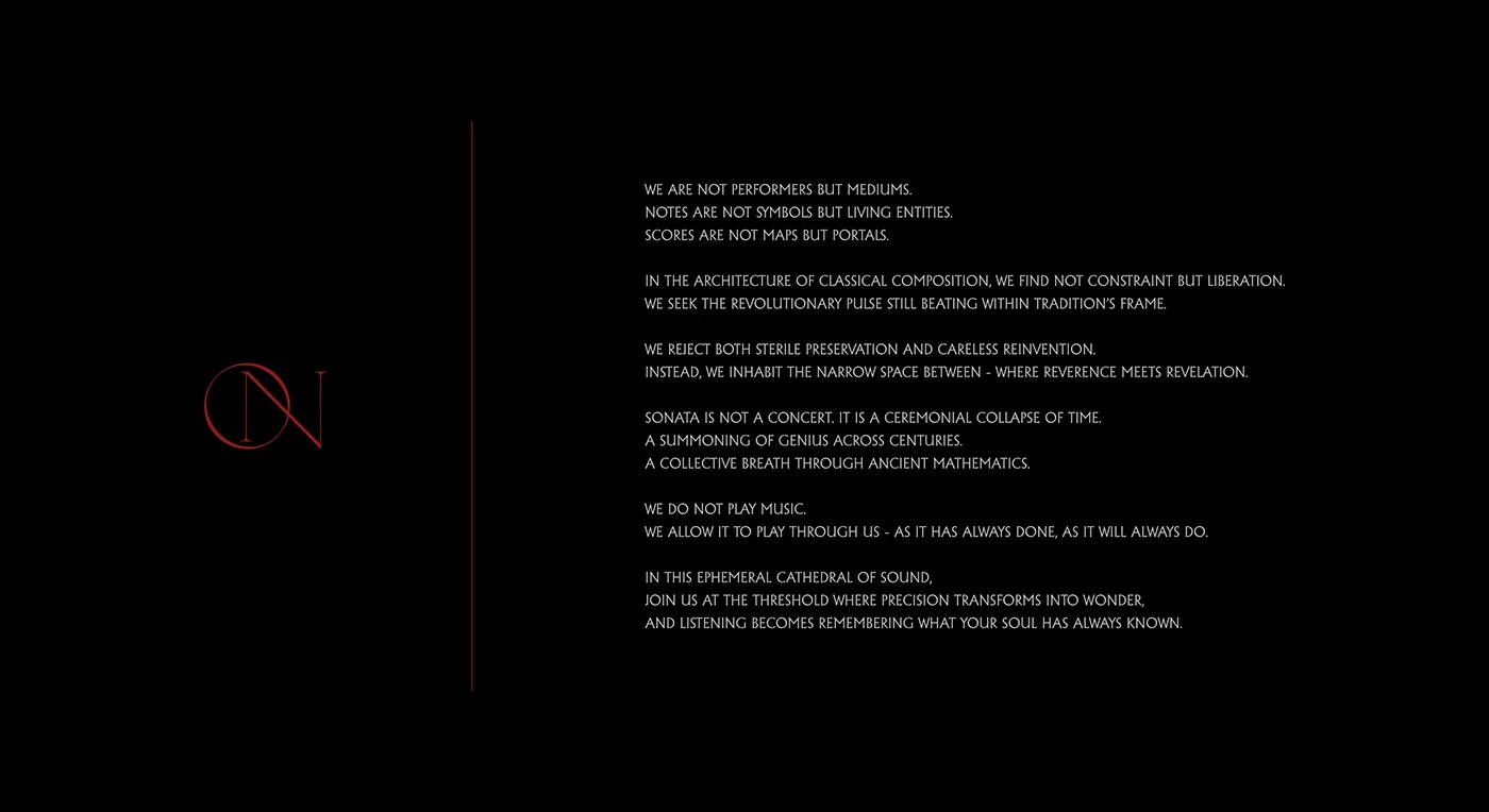 Image 3: SONATA event identity design brandmark monogram on black field
