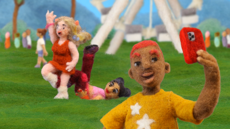 Sợi len tạo nên Coachella 2026 Image 2: Wool stop-motion frame from Coachella's 2026 visual identity by Andrea Love and Hornet.