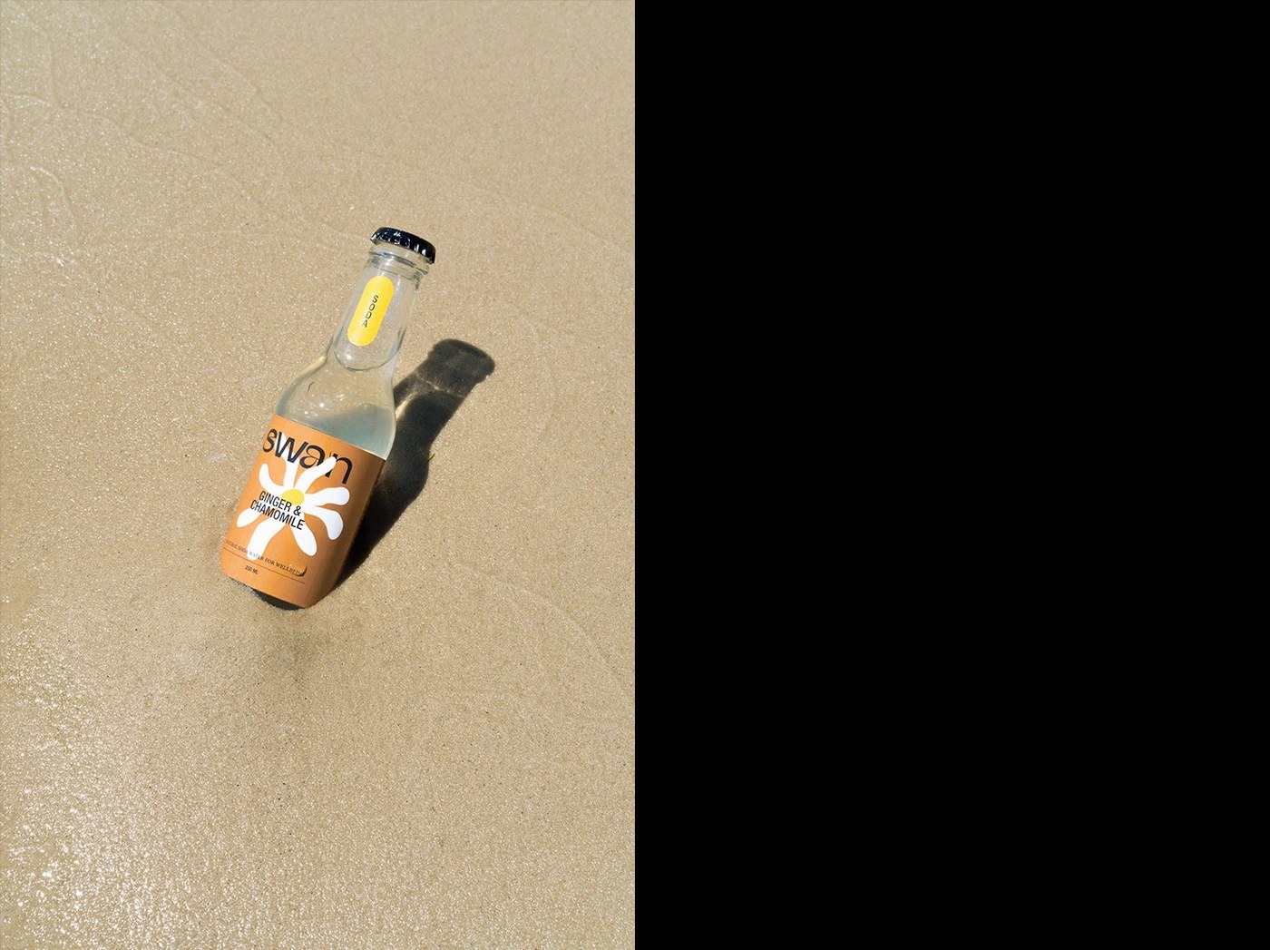 Image 2: Swan soda packaging design bottle detail by Orchidea Agency