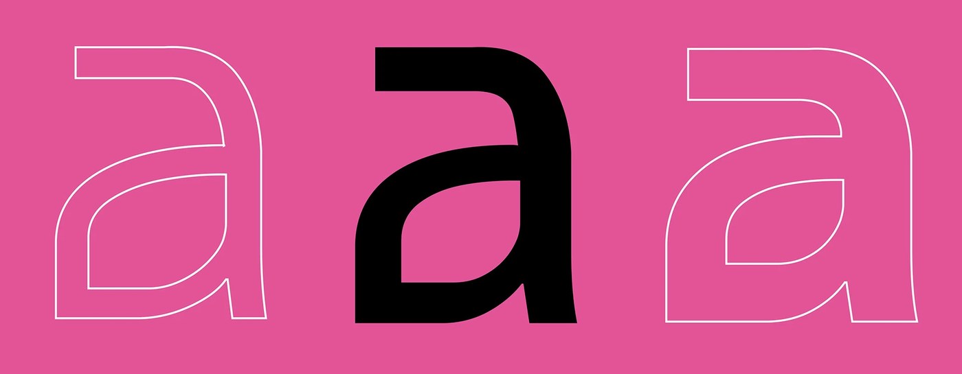 Image 2: Anatomical details of the variable typeface specimen risograph print design