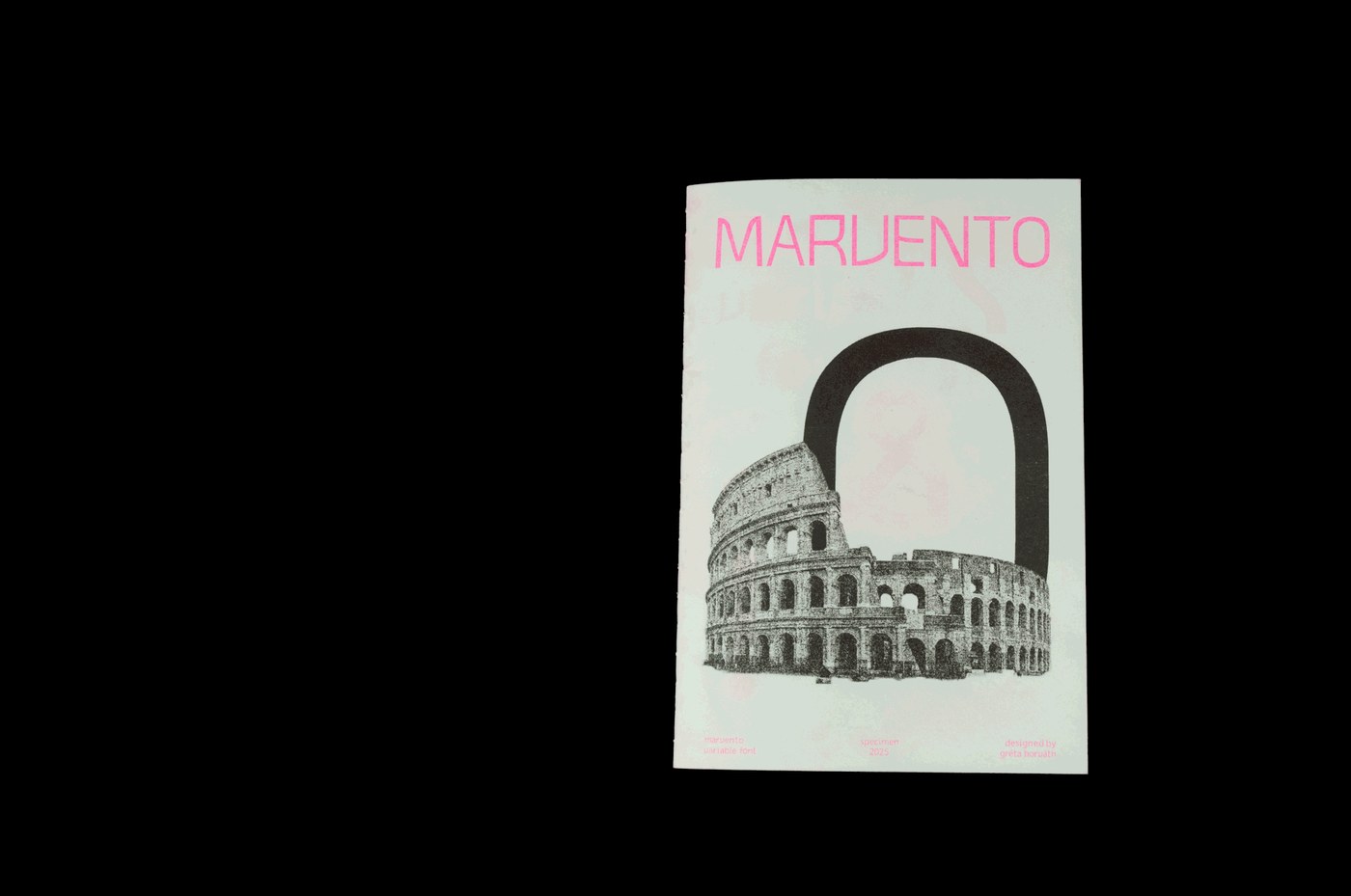 Image 8: Animated font weight variation of variable typeface specimen risograph print design