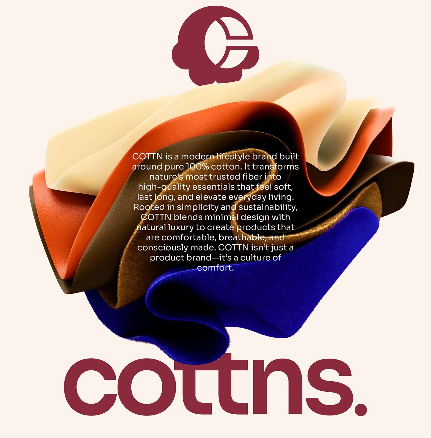 Image 2: Cottn Visual Identity detail view — brand identity design by Joshua Oladele