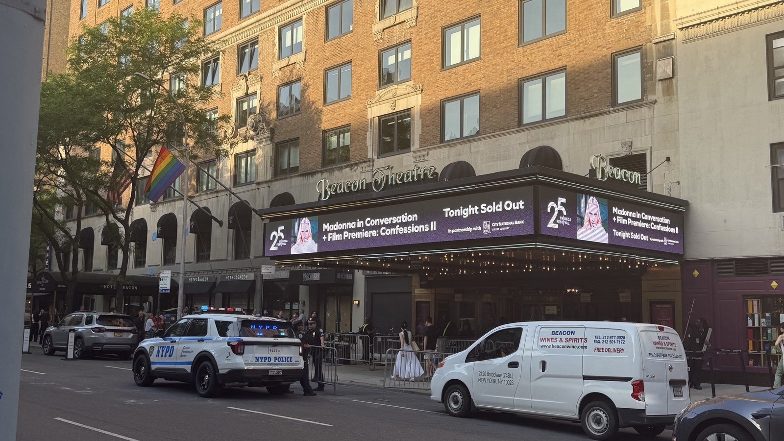 Image 6: The Beacon Theatre marquee announcing the sold out Madonna Confessions II premiere at the Tribeca Festival