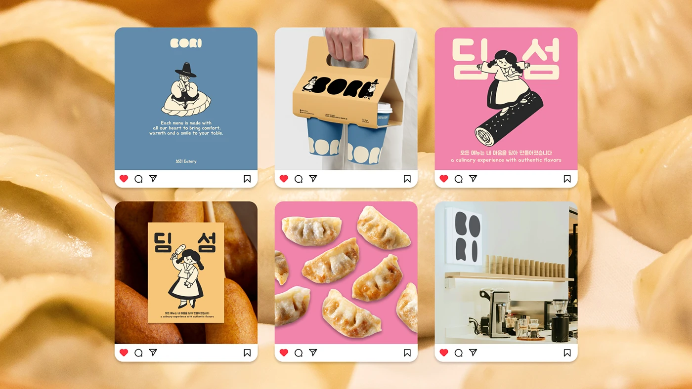 Image 6: Bori Cafe branding menu layout