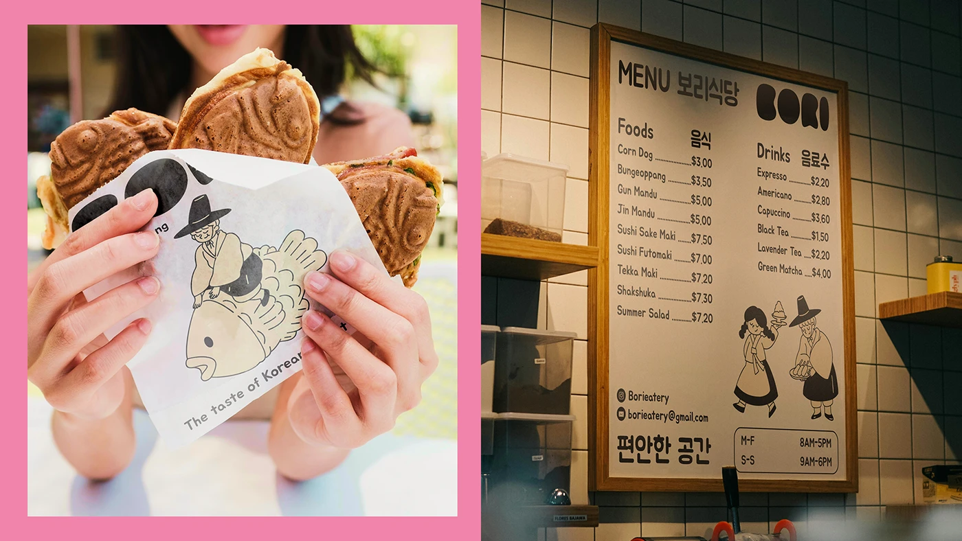 Image 3: Bori Cafe branding logo sign mockup