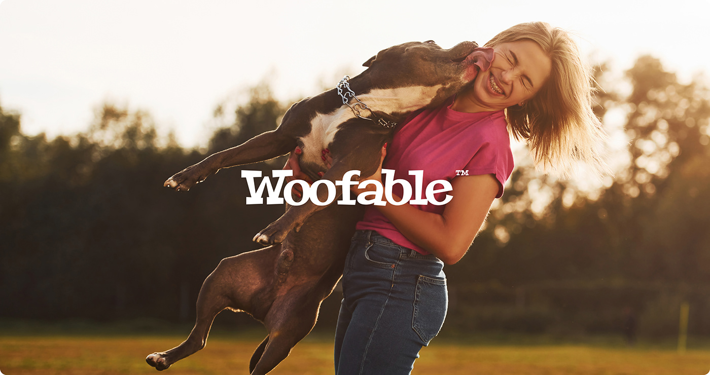 Image 1: Woofable branding hero layout mockup