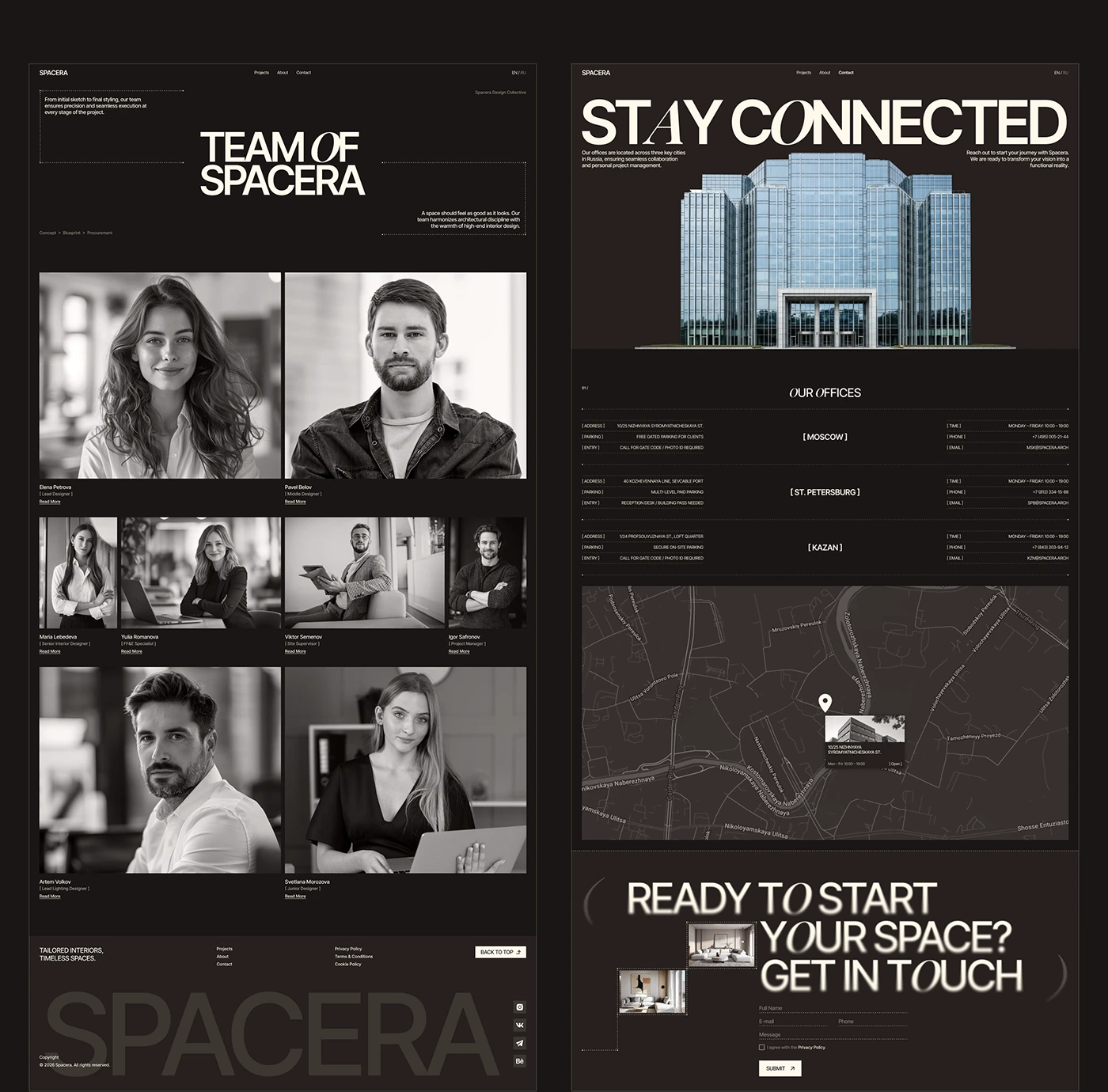 Image 8: SPACERA branding mobile app UI mockup