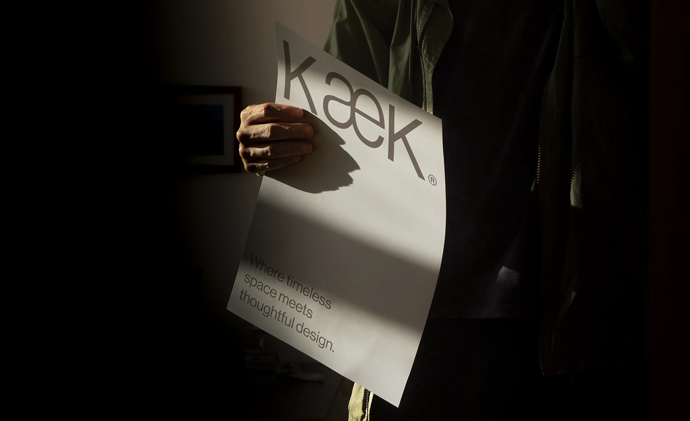 Image 8: KæK minimalist studio branding signage overview