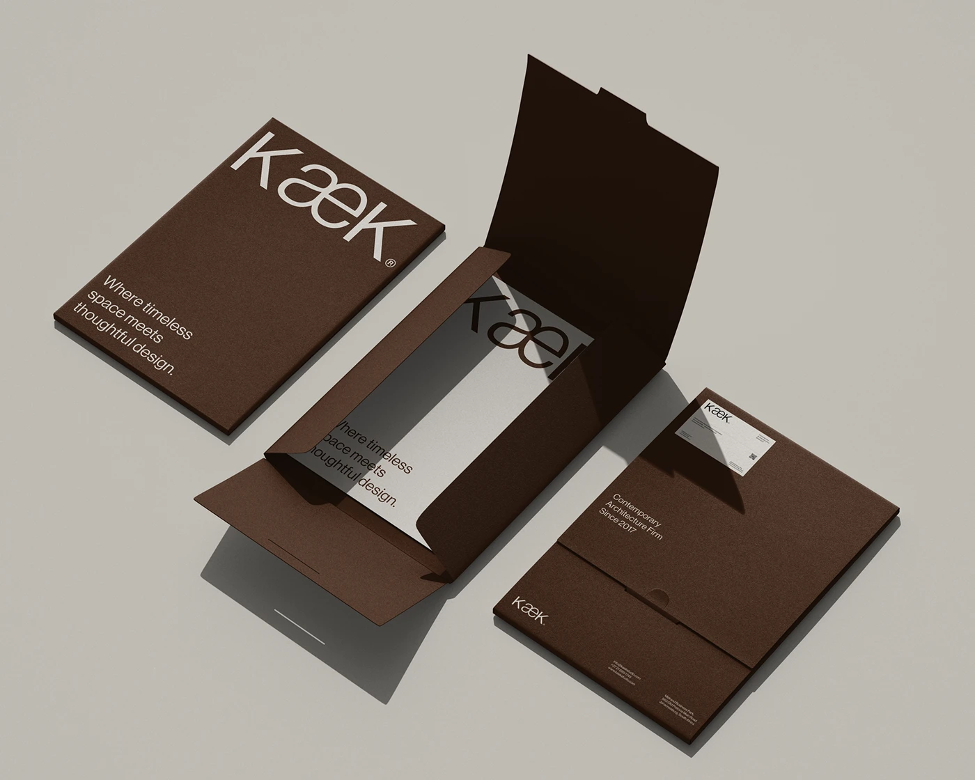 Image 3: KæK brand identity minimal branding business cards details