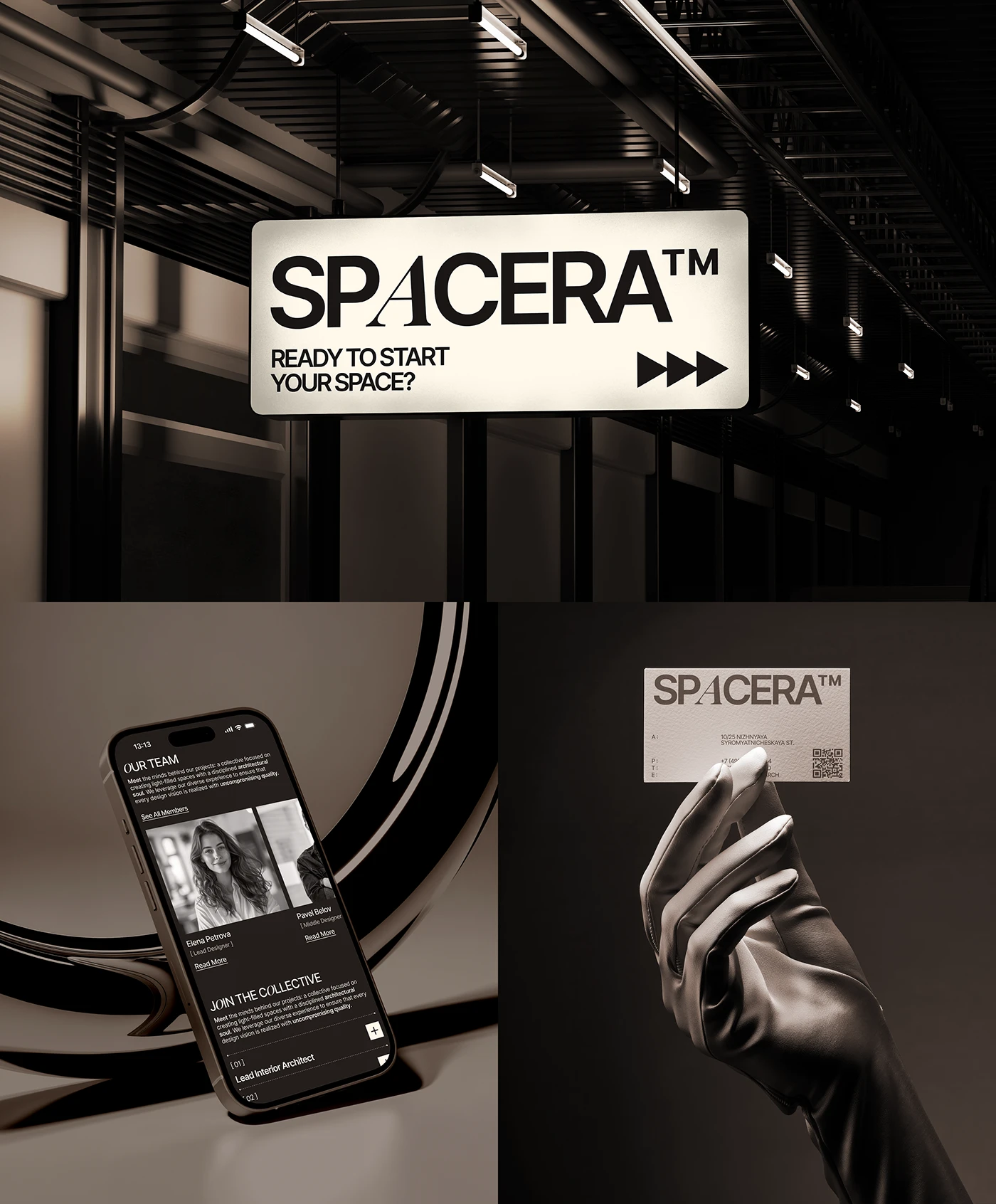 Image 3: SPACERA branding identity typography details