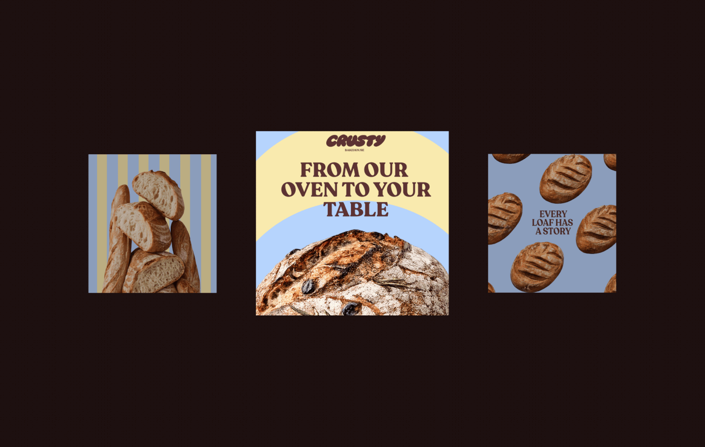 Image 2: branding bread logo bakery Graphic Designer brand identity Social media post Illustrator photoshop Figma