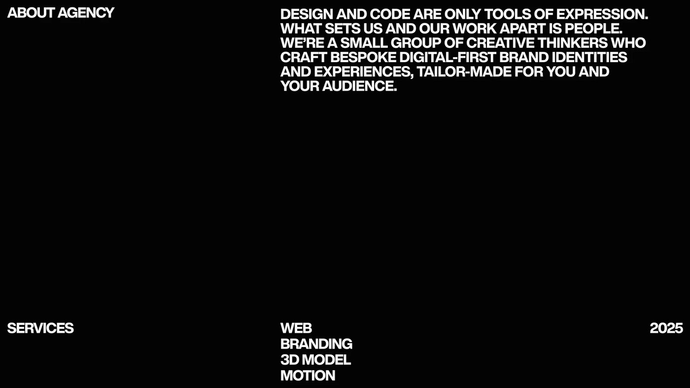 Image 2: web design agency portfolio 3d interface layout detail showing typography
