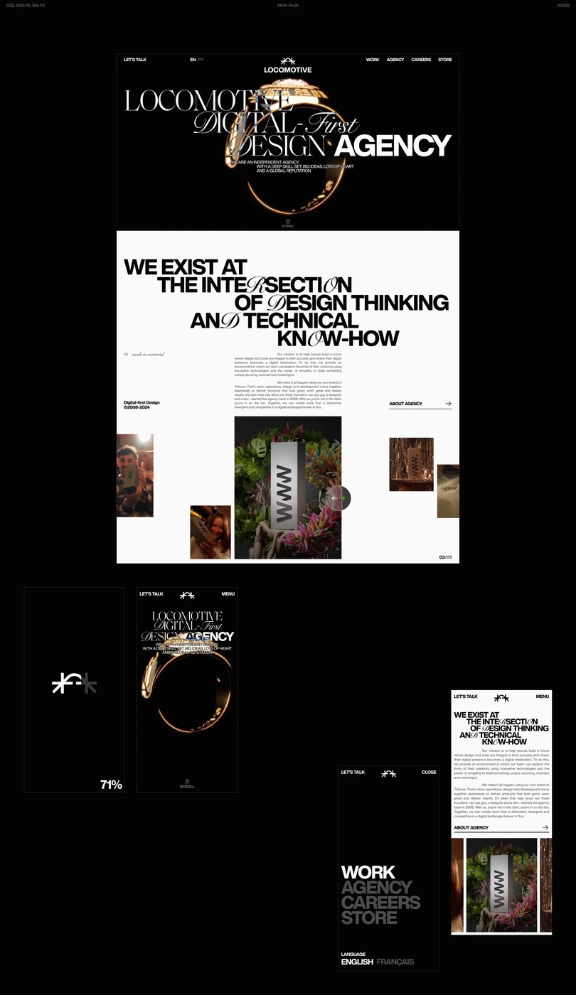 Image 8: web design agency portfolio 3d interface layout header scale contrast