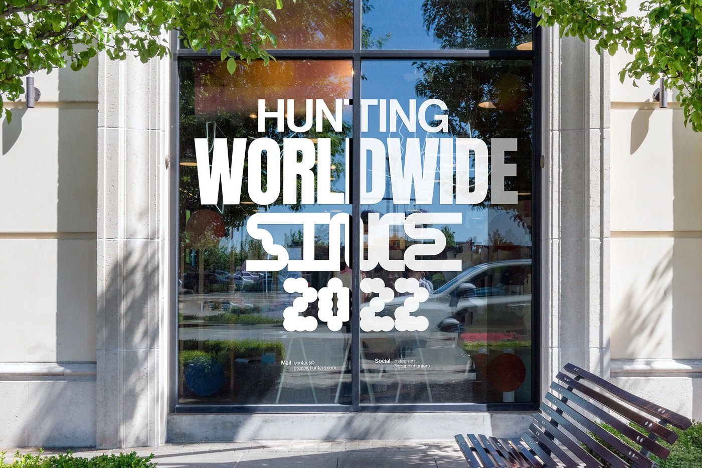 Image 2: Outdoor building signage representing the motion design branding system