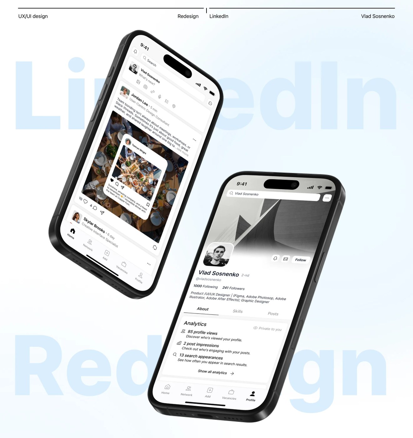 Bản redesign LinkedIn cực chất từ Vlad Sosnenko: Khi mạng xã hội chuyên nghiệp trở nên tối giản và trực quan