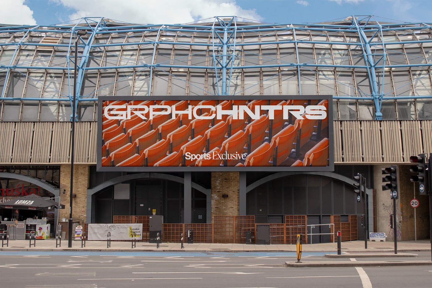 Image 1: Graphic Hunters sports club identity motion design branding building poster mockup