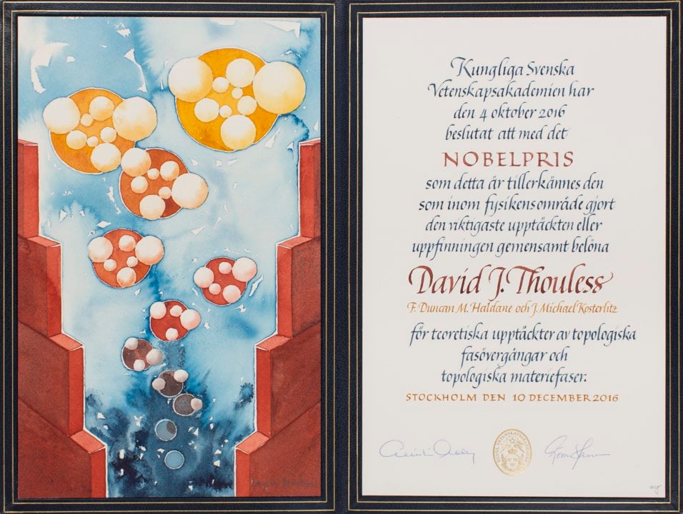 David J. Thouless - Nobel Prize diploma