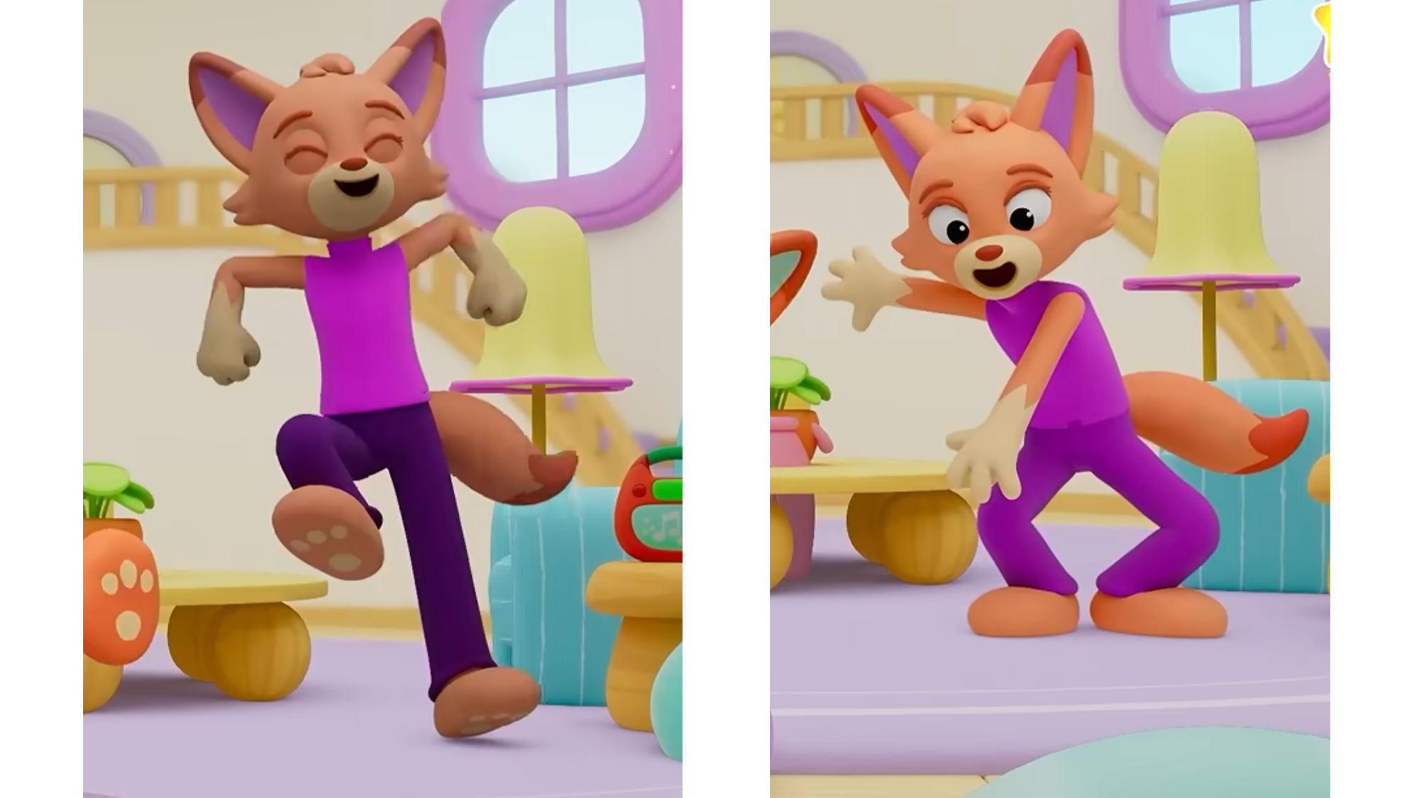 Image 5: Images from Disney's Ozzy Fox that show a character appearing to change colour in the middle of a scene