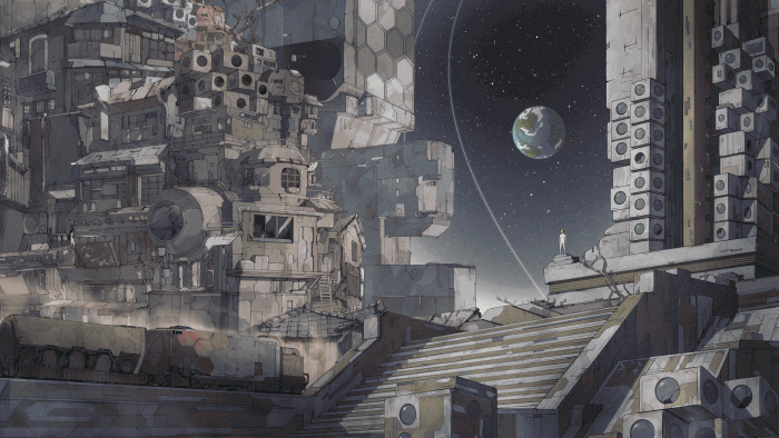 Scifi sci-fi science fiction moebius futuristic astronaut outerspace musiccover Cyberpunk solarpunk