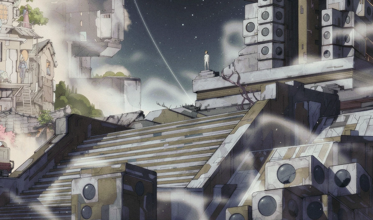 Scifi sci-fi science fiction moebius futuristic astronaut outerspace musiccover Cyberpunk solarpunk