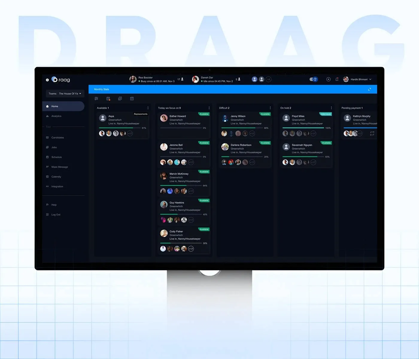 Giao diện SaaS Dashboard Draag từ Iconiq Designers: Tối ưu hóa không gian làm việc hiệu quả