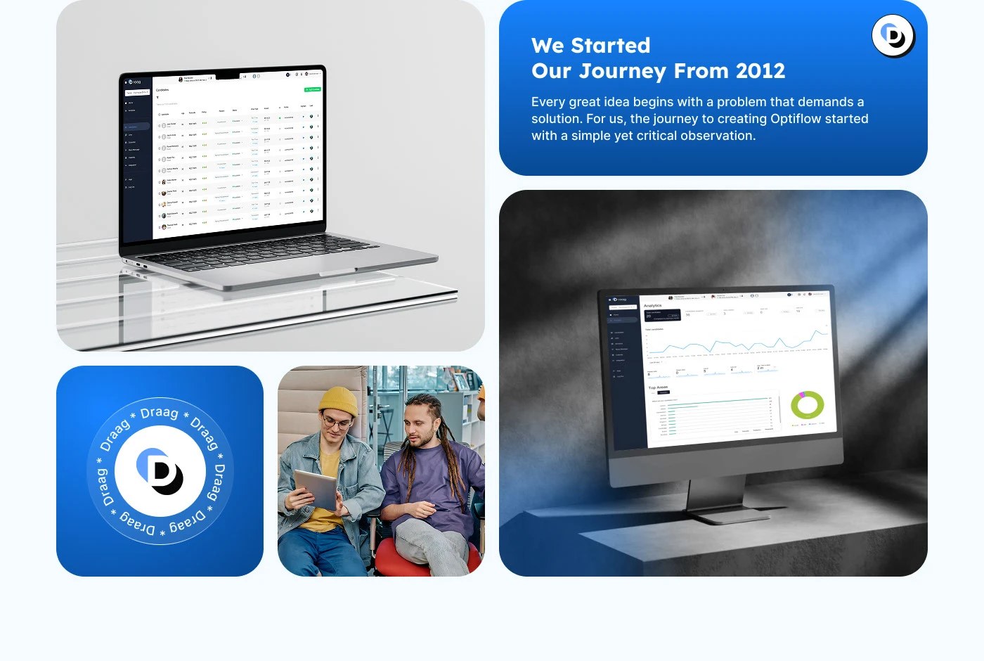 Image 4: saas dashboard ui ux design mockups on a desktop display monitor