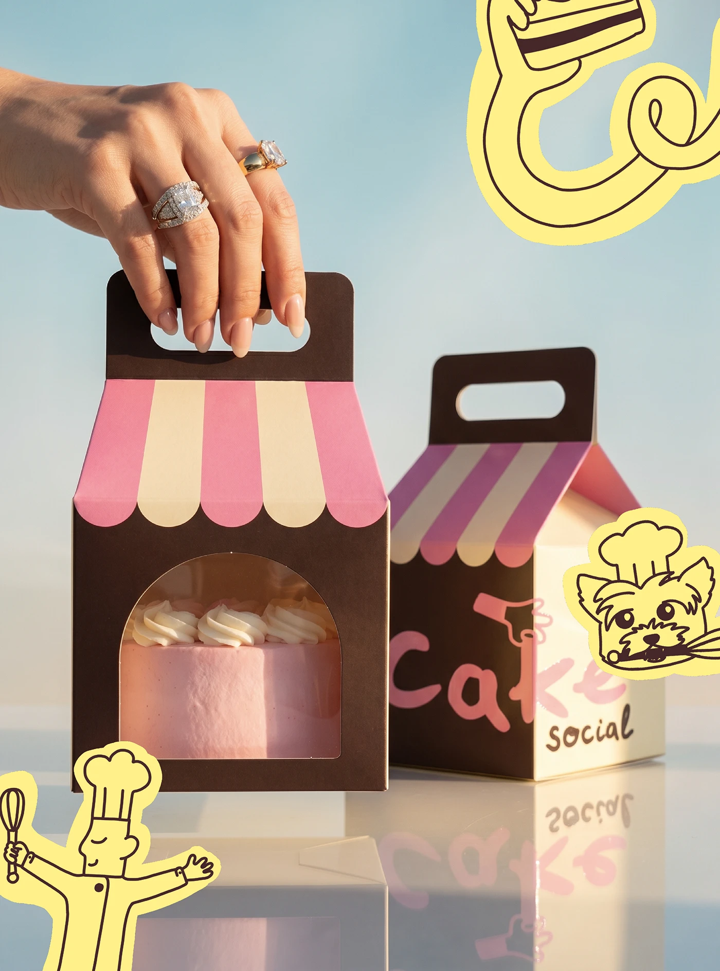 Image 6: Cake Social bakery branding stationary visual details