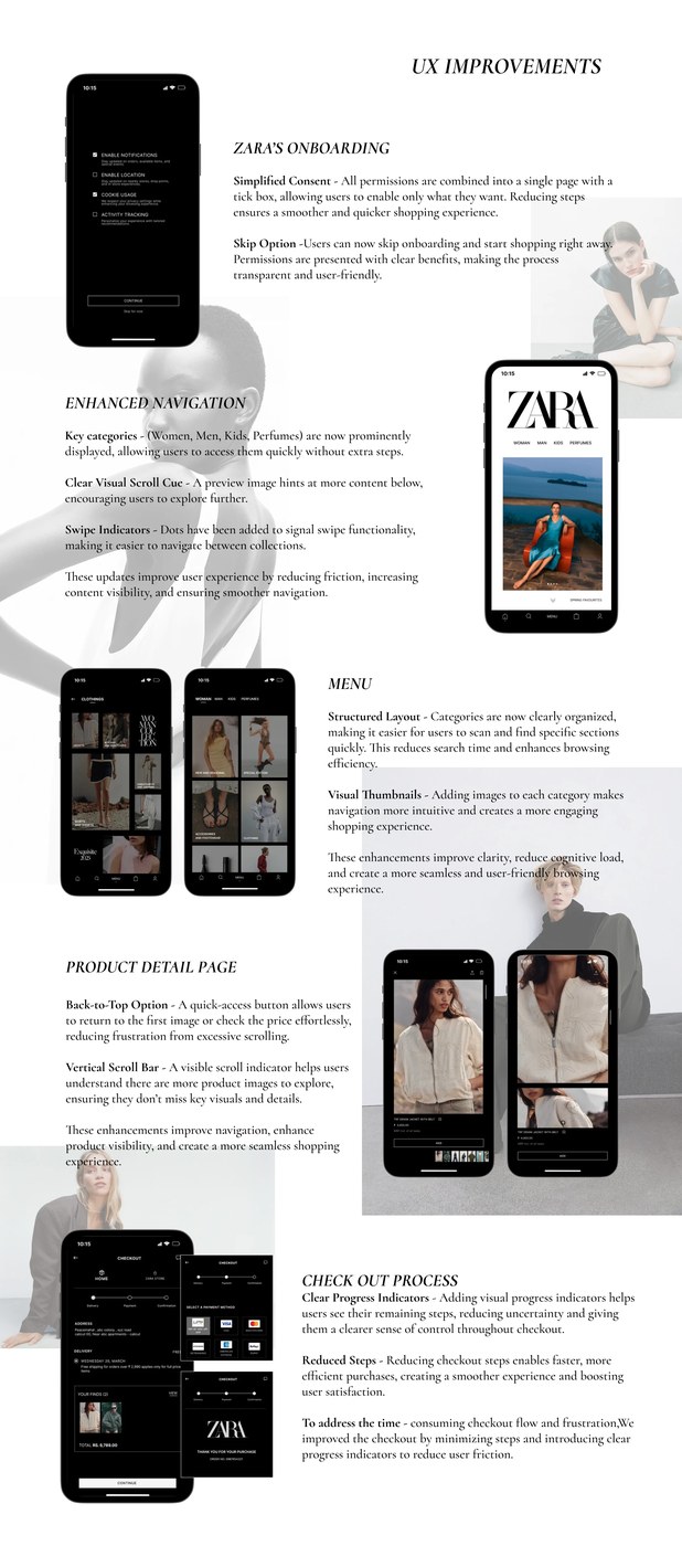 IImage 5: zara app redesign ui ux layout mobile user flow logic and mapping