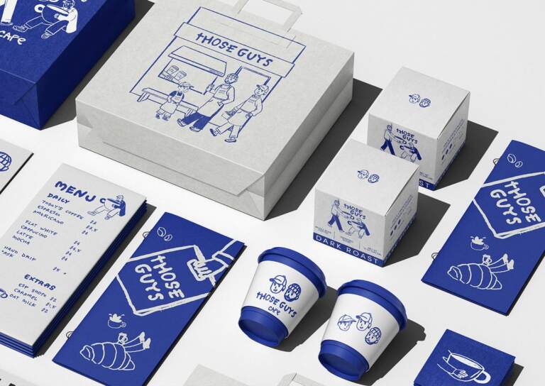 Diện mạo đậm chất đương đại của THOSE GUYS CAFE qua bàn tay của ARTSBY EMDE IImage 1: THOSE GUYS CAFE branding hero coffee packaging mockup