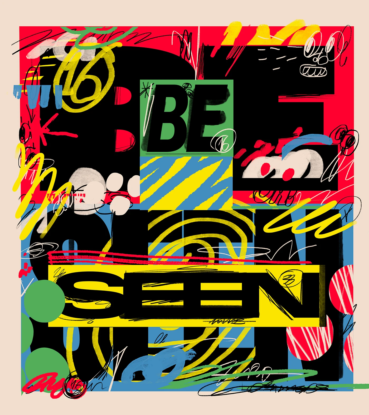 IImage 3: BE SEEN branding identity typography details