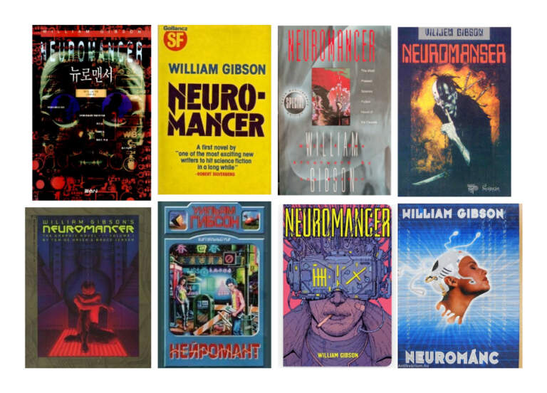 Image 11: Neuromancer book covers showing various Neuromancer fonts and typefaces