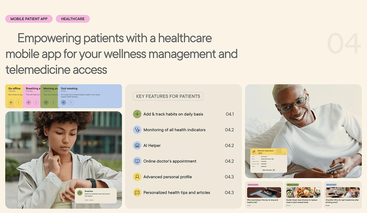 IImage 6: Intelly Healthcare App smartphone screen visual UI details