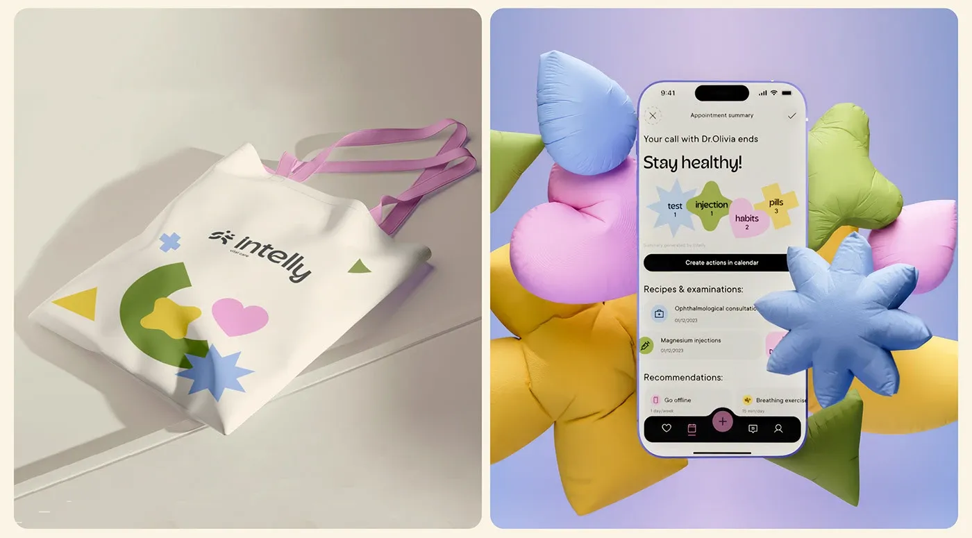 Intelly Mobile Healthcare App UI with Modern Modular System
