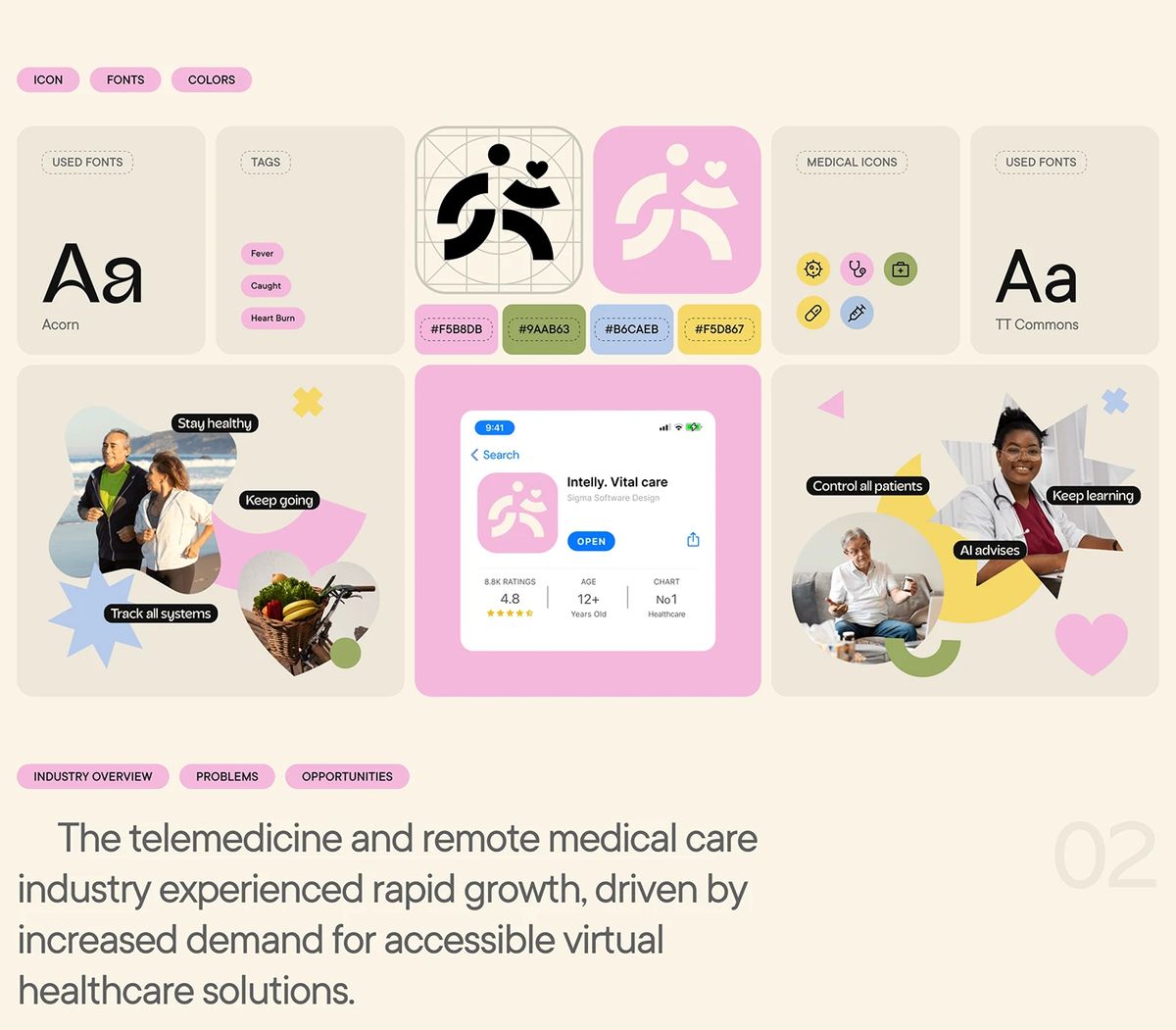 IImage 3: Intelly Healthcare App mobile phone mockup typography UI details