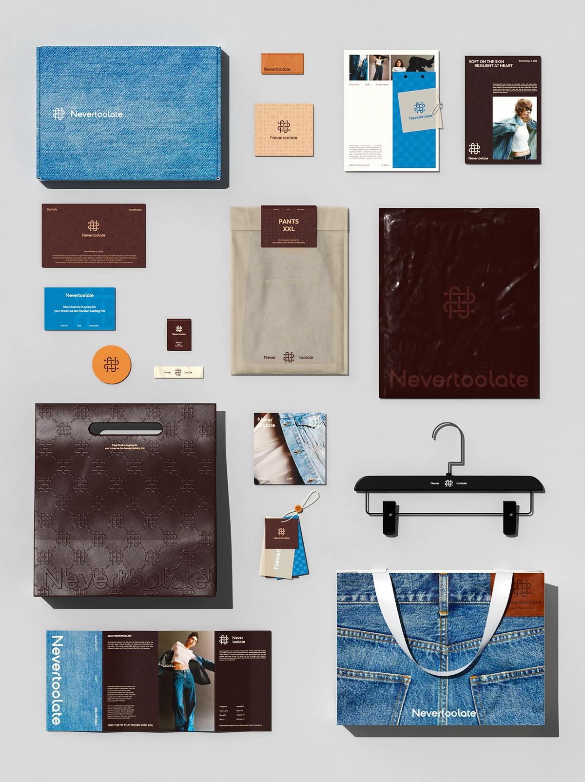 Image 6: NevertoolateApparel stationary visual design details branding