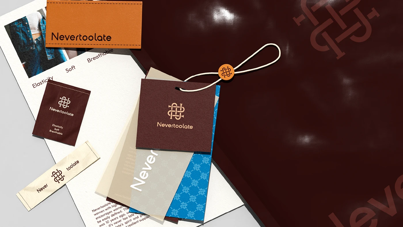 Image 2: NevertoolateApparel brand design asset detail branding