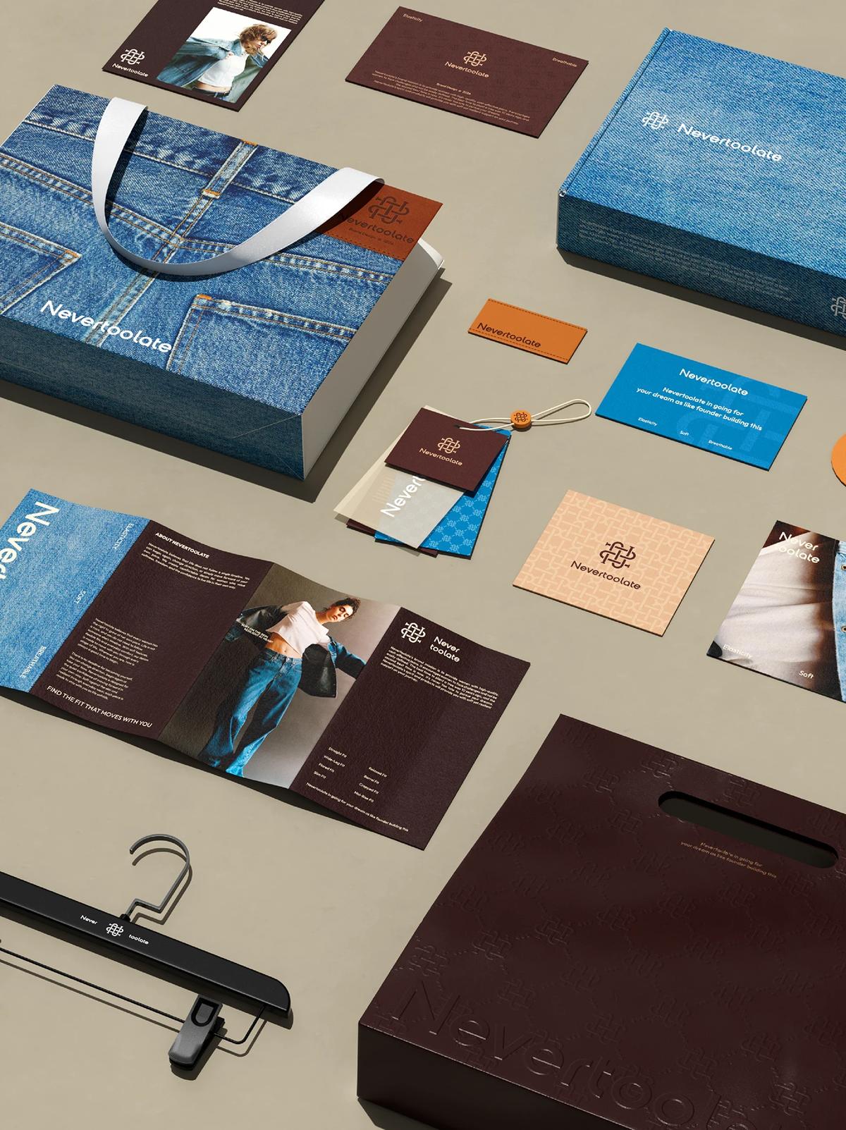 Image 5: NevertoolateApparel packaging graphics design layout branding