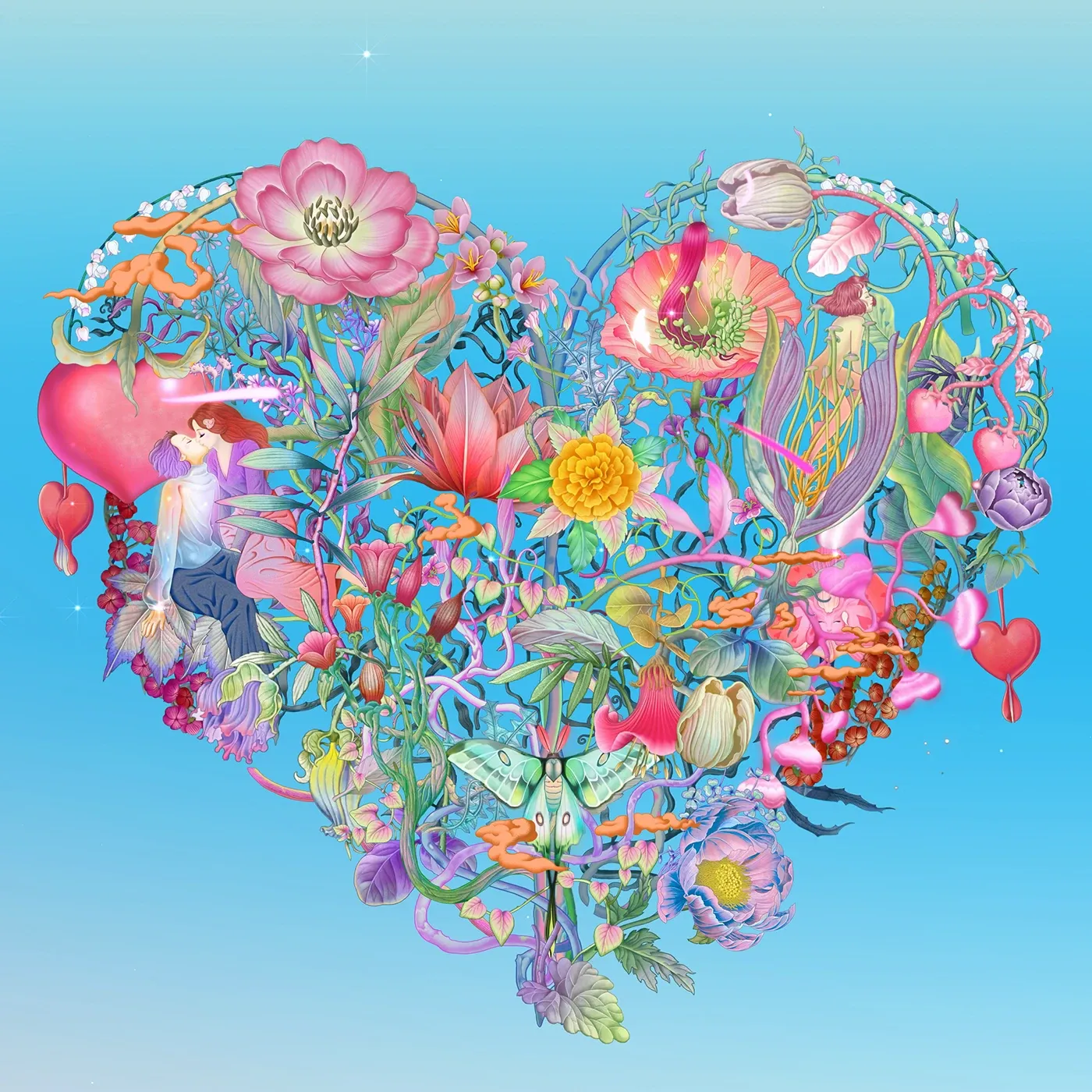 - Image 13: Media Art animation Moving Image mmmeari spring flower drawing heart Love garden LED art