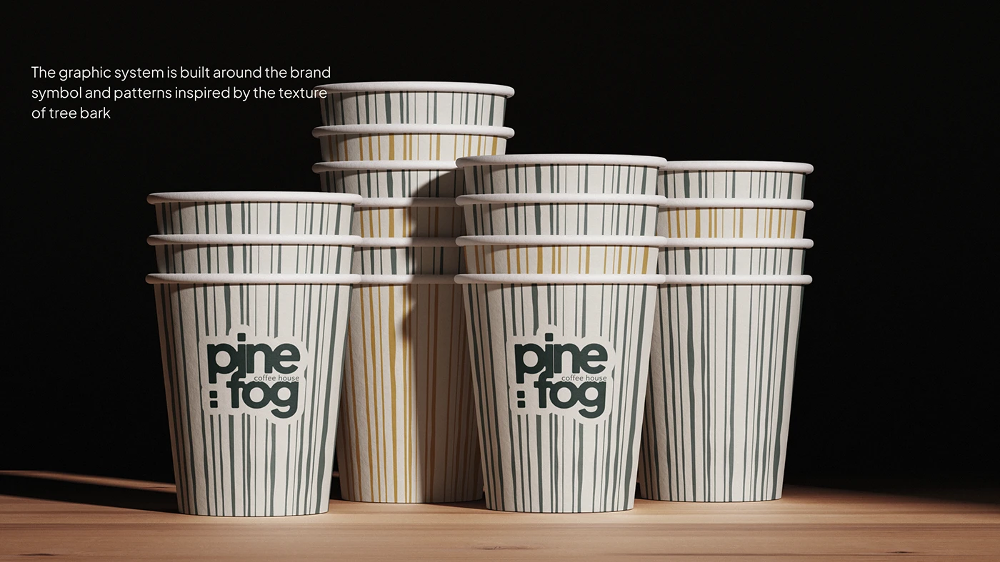Image 8: Pine & Fog branding mobile app UI mockup